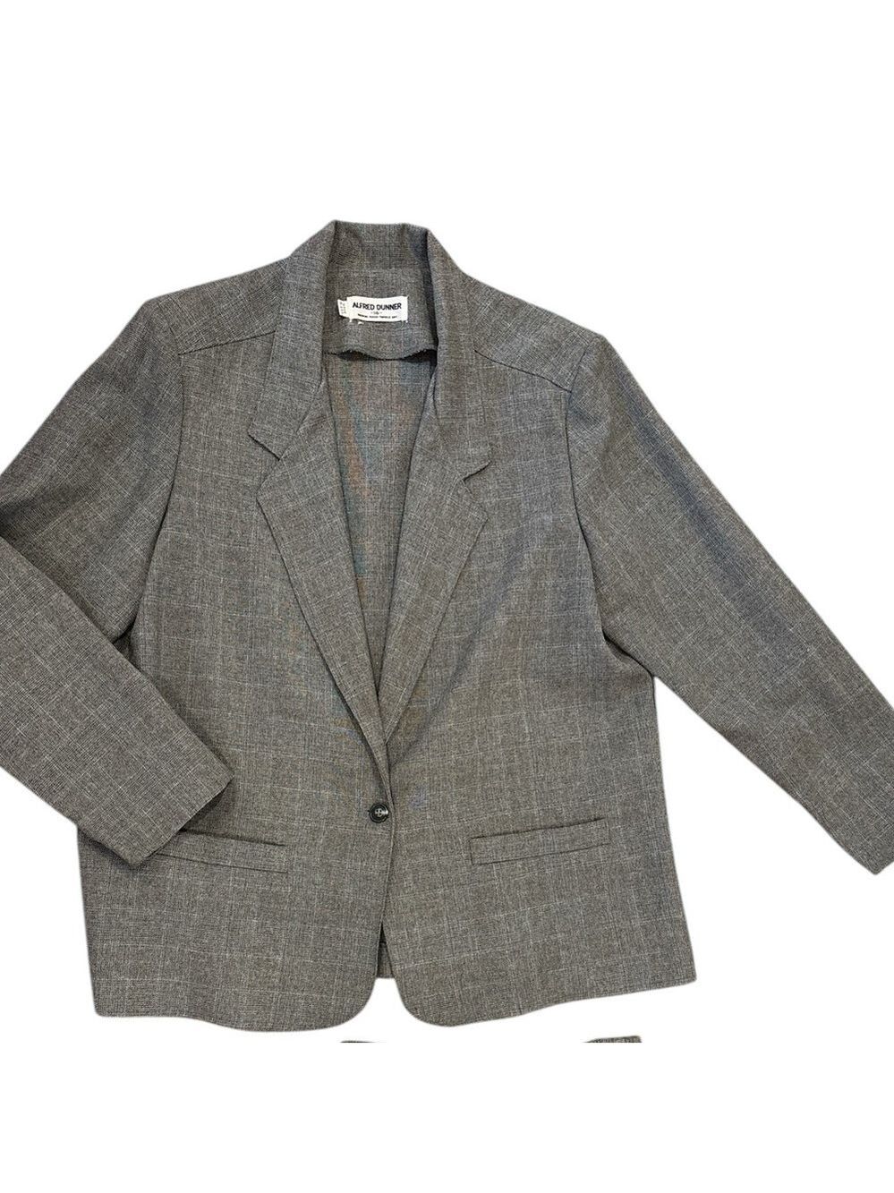 3PC ALFRED DUNNER GRAY PLAID SUIT BLAZER SZ 16 PANTS PENCIL SZ 12 SKIRT SZ 10 - Picture 3 of 11